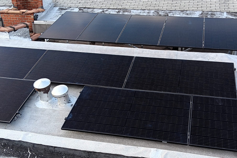 solar panels on rooftop