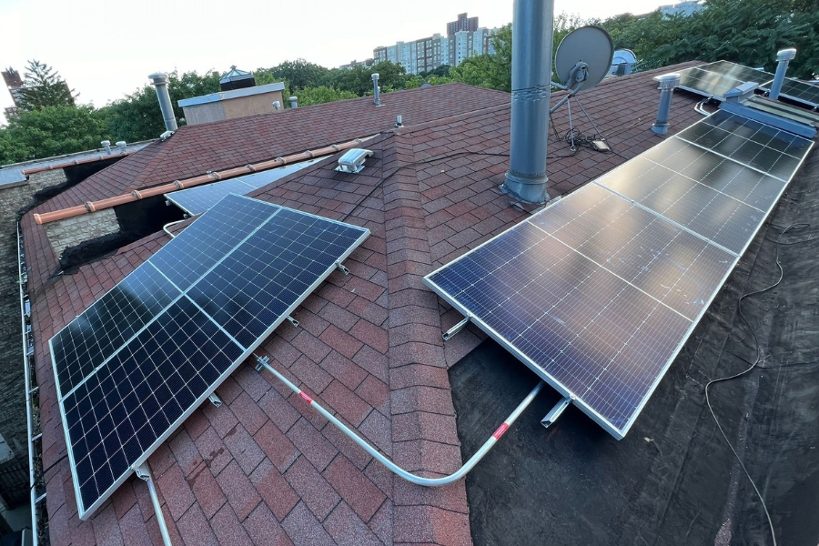 solar panels on a residential property