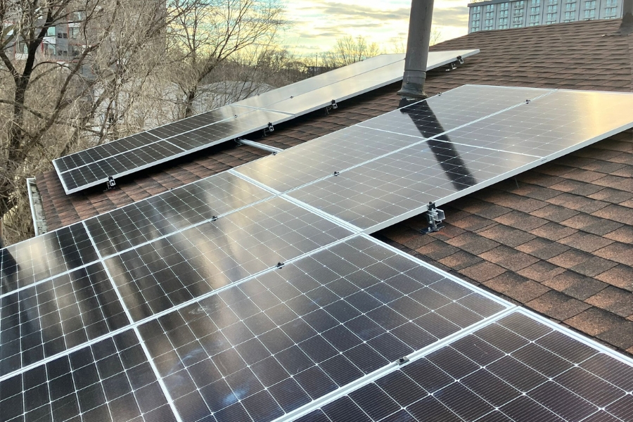 solar panels on a home