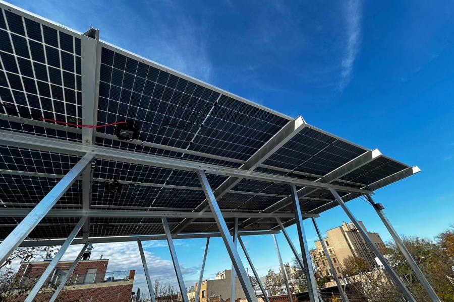 solar panels installed on a business roof